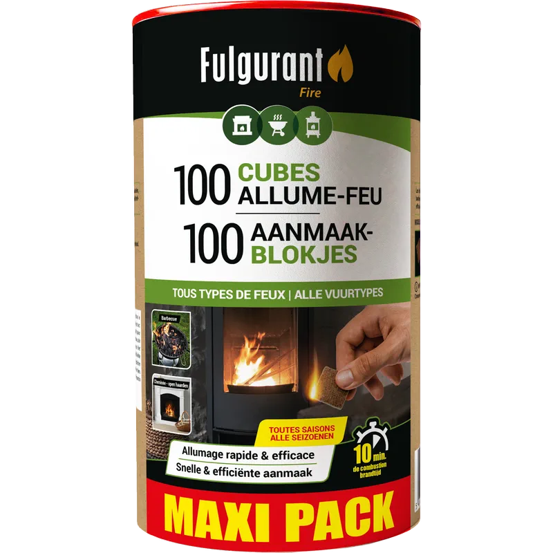 100 cubes allume-feu