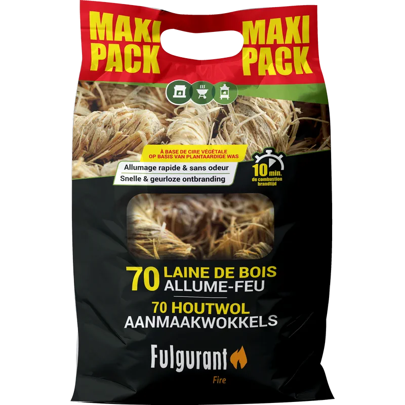 70 wood wool firelighters maxi pack
