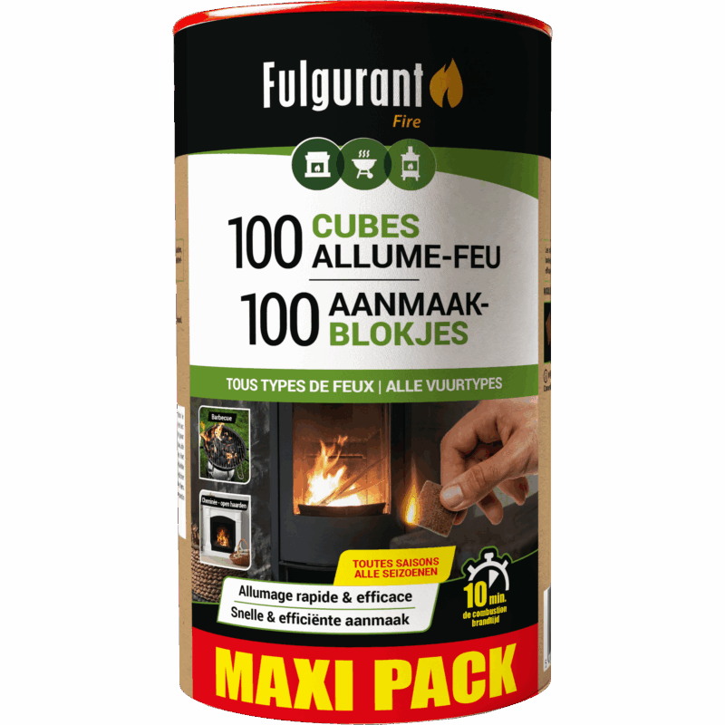 100 cubes allume-feu